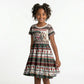 Kenya Christmas Santa Wildlife Kid Short Sleeve Dress Heri Ya Krismasi - Elephant Giraffe - Ugly Pixel Art