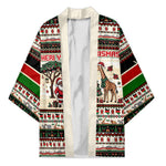 Kenya Christmas Santa Wildlife Kimono Heri Ya Krismasi - Elephant Giraffe - Ugly Pixel Art