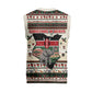 Kenya Christmas Santa Wildlife Christmas Knitted V-Neck Vest Heri Ya Krismasi - Elephant Giraffe - Ugly Pixel Art