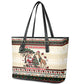 Kenya Christmas Santa Wildlife Leather Tote Bag Heri Ya Krismasi - Elephant Giraffe - Ugly Pixel Art