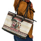 Kenya Christmas Santa Wildlife Leather Tote Bag Heri Ya Krismasi - Elephant Giraffe - Ugly Pixel Art