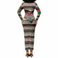 Kenya Christmas Santa Wildlife Long Sleeve Bodycon Dress Heri Ya Krismasi - Elephant Giraffe - Ugly Pixel Art