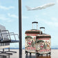Kenya Christmas Santa Wildlife Luggage Cover Heri Ya Krismasi - Elephant Giraffe - Ugly Pixel Art