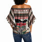 Kenya Christmas Santa Wildlife Off Shoulder Wrap Waist Top Heri Ya Krismasi - Elephant Giraffe - Ugly Pixel Art