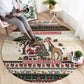 Kenya Christmas Santa Wildlife Round Carpet Heri Ya Krismasi - Elephant Giraffe - Ugly Pixel Art