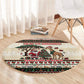 Kenya Christmas Santa Wildlife Round Carpet Heri Ya Krismasi - Elephant Giraffe - Ugly Pixel Art