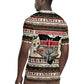 Kenya Christmas Santa Wildlife Rugby Jersey Heri Ya Krismasi - Elephant Giraffe - Ugly Pixel Art