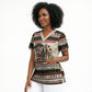 Kenya Christmas Santa Wildlife Scrub Top Heri Ya Krismasi - Elephant Giraffe - Ugly Pixel Art
