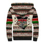 Kenya Christmas Santa Wildlife Sherpa Hoodie Heri Ya Krismasi - Elephant Giraffe - Ugly Pixel Art