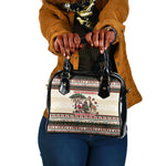 Kenya Christmas Santa Wildlife Shoulder Handbag Heri Ya Krismasi - Elephant Giraffe - Ugly Pixel Art