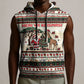 Kenya Christmas Santa Wildlife Sleeveless Hoodie Heri Ya Krismasi - Elephant Giraffe - Ugly Pixel Art