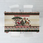 Kenya Christmas Santa Wildlife Tablecloth Heri Ya Krismasi - Elephant Giraffe - Ugly Pixel Art