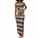 Kenya Christmas Santa Wildlife Tank Maxi Dress Heri Ya Krismasi - Elephant Giraffe - Ugly Pixel Art