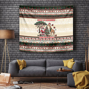 Kenya Christmas Santa Wildlife Tapestry Heri Ya Krismasi - Elephant Giraffe - Ugly Pixel Art