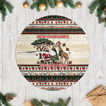 Kenya Christmas Santa Wildlife Tree Skirt Heri Ya Krismasi - Elephant Giraffe - Ugly Pixel Art