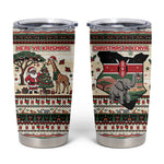 Kenya Christmas Santa Wildlife Tumbler Cup Heri Ya Krismasi - Elephant Giraffe - Ugly Pixel Art