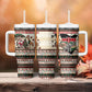 Kenya Christmas Santa Wildlife Tumbler With Handle Heri Ya Krismasi - Elephant Giraffe - Ugly Pixel Art