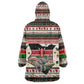 Kenya Christmas Santa Wildlife Wearable Blanket Hoodie Heri Ya Krismasi - Elephant Giraffe - Ugly Pixel Art