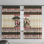 Kenya Christmas Santa Wildlife Window Curtain Heri Ya Krismasi - Elephant Giraffe - Ugly Pixel Art