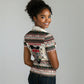 Kenya Christmas Santa Wildlife Women Polo Shirt Heri Ya Krismasi - Elephant Giraffe - Ugly Pixel Art
