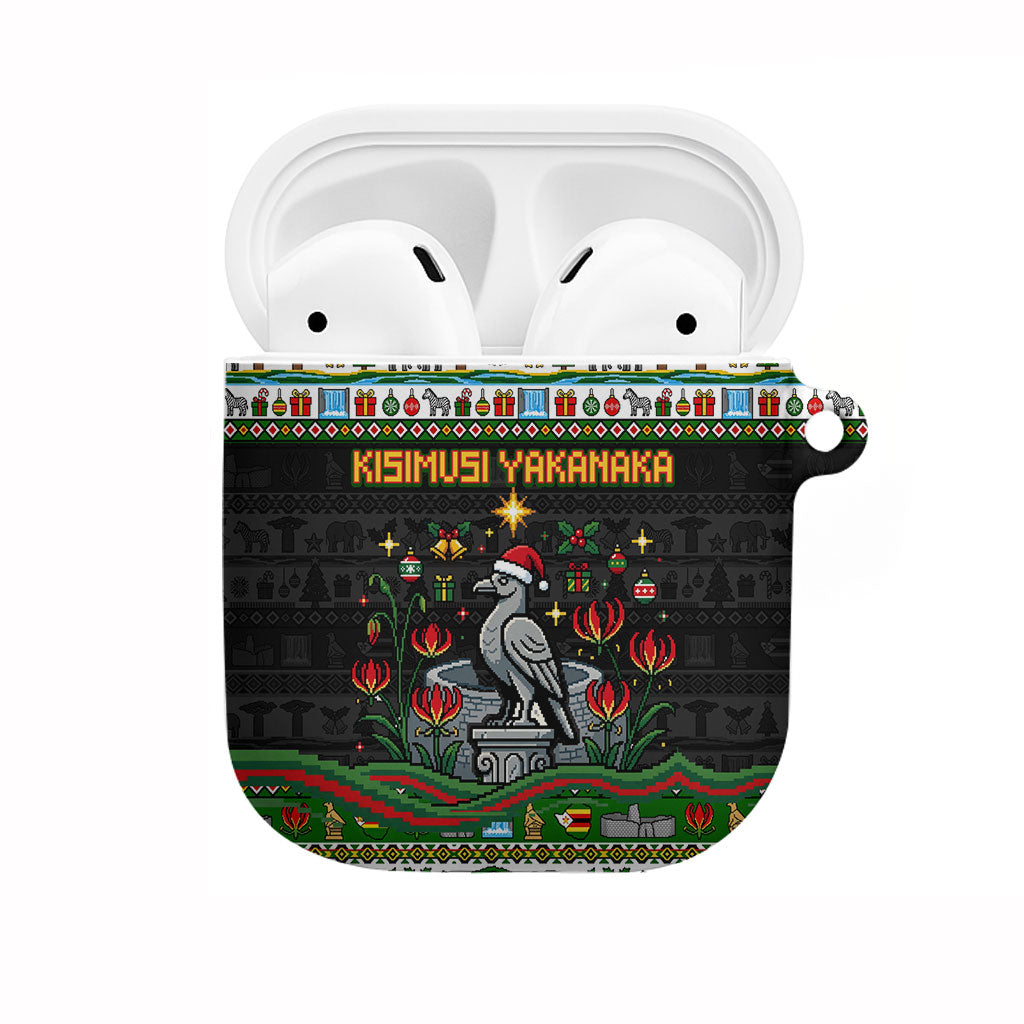 Zimbabwe Christmas Bird Elephant AirPods Case Kisimusi Yakanaka - Bird Victoria Falls - Ugly Pixel Art
