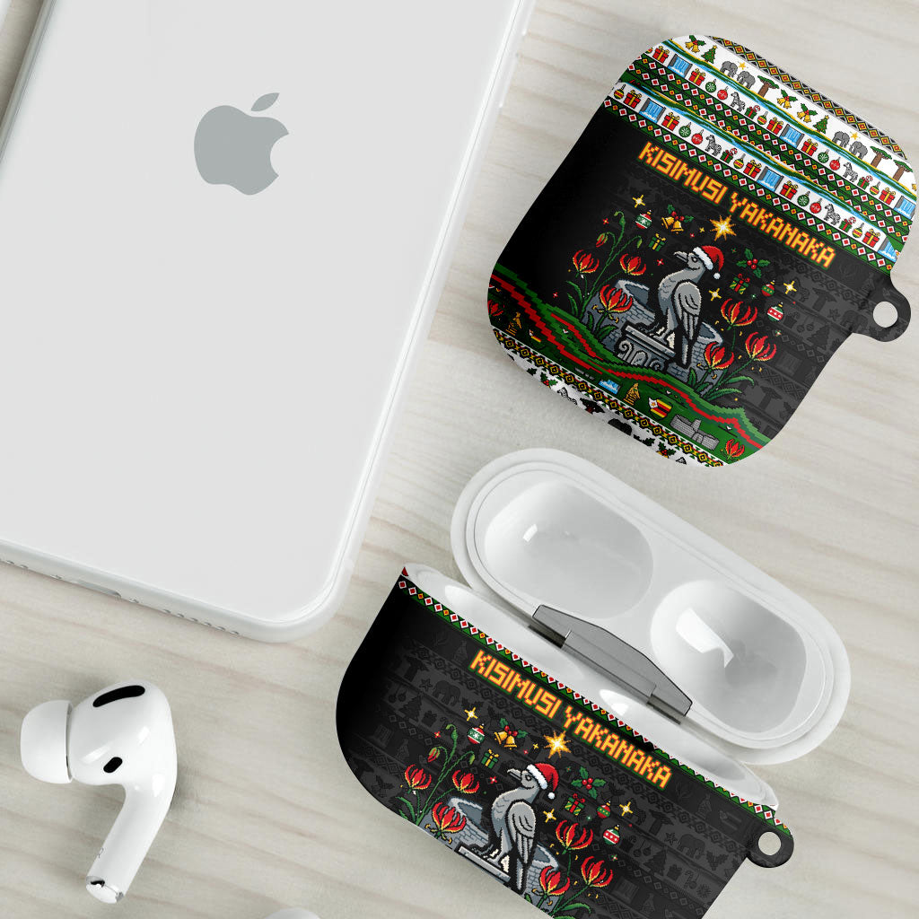 Zimbabwe Christmas Bird Elephant AirPods Case Kisimusi Yakanaka - Bird Victoria Falls - Ugly Pixel Art