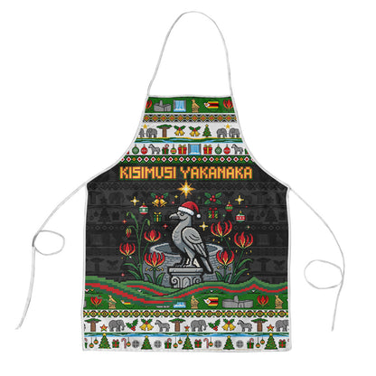 Zimbabwe Christmas Bird Elephant Apron Kisimusi Yakanaka - Bird Victoria Falls - Ugly Pixel Art