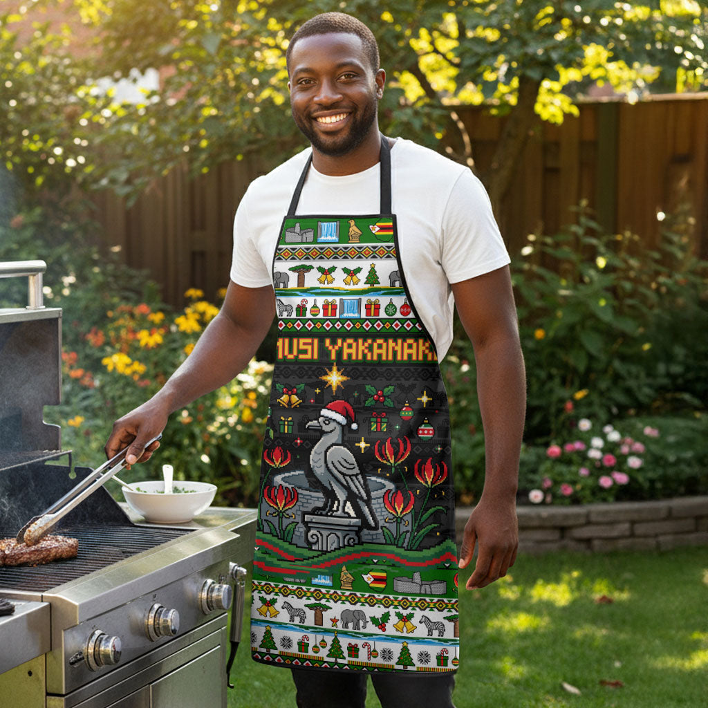 Zimbabwe Christmas Bird Elephant Apron Kisimusi Yakanaka - Bird Victoria Falls - Ugly Pixel Art