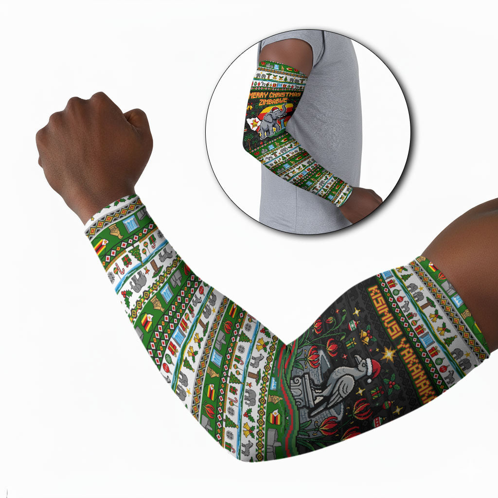 Zimbabwe Christmas Bird Elephant Arm Sleeves Kisimusi Yakanaka - Bird Victoria Falls - Ugly Pixel Art