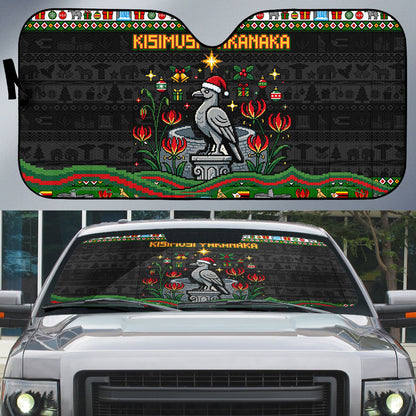 Zimbabwe Christmas Bird Elephant Auto Sun Shade Kisimusi Yakanaka - Bird Victoria Falls - Ugly Pixel Art