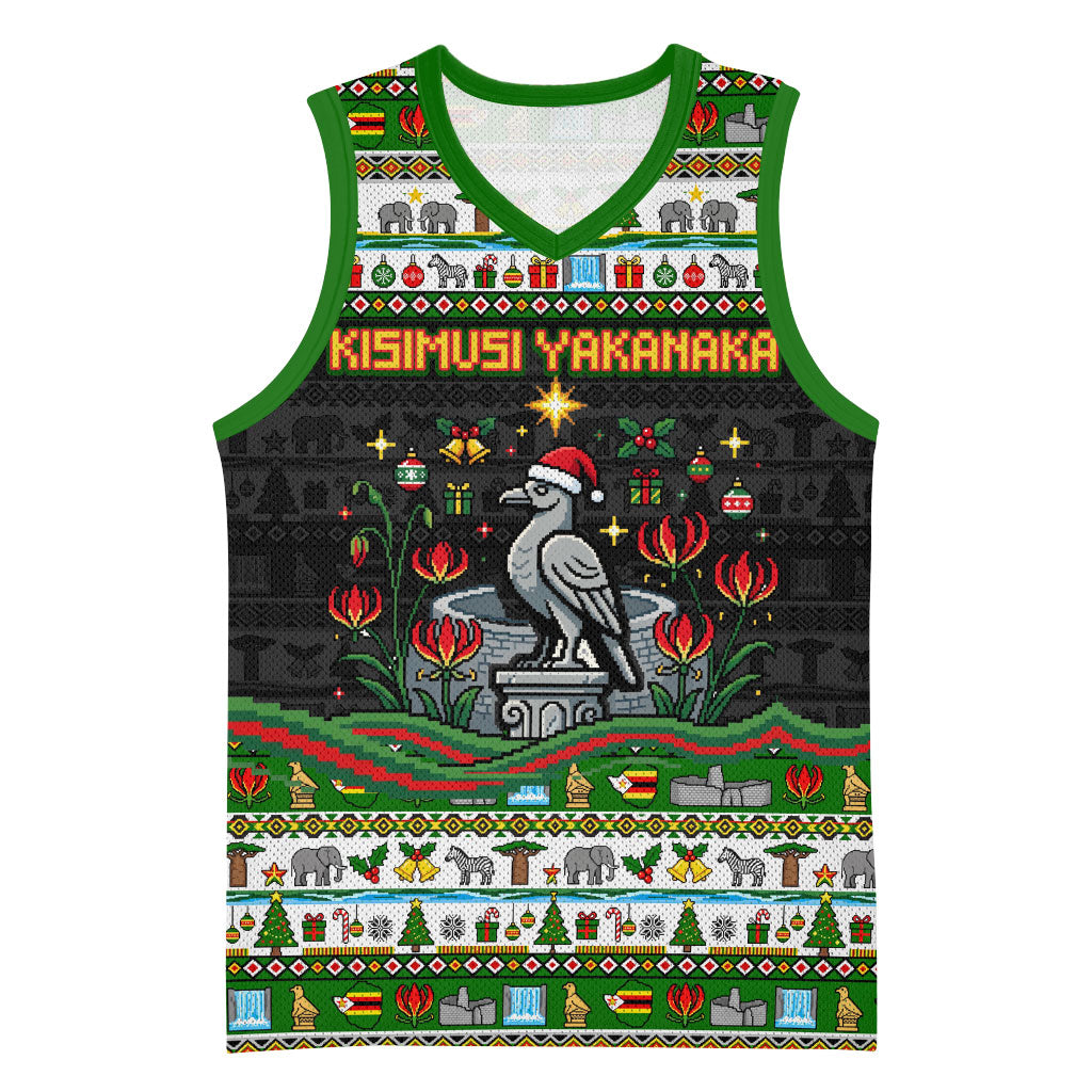 Zimbabwe Christmas Bird Elephant Basketball Jersey Kisimusi Yakanaka - Bird Victoria Falls - Ugly Pixel Art