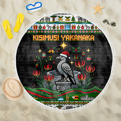 Zimbabwe Christmas Bird Elephant Beach Blanket Kisimusi Yakanaka - Bird Victoria Falls - Ugly Pixel Art