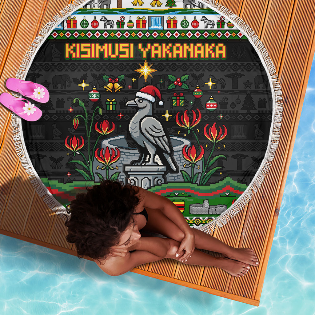 Zimbabwe Christmas Bird Elephant Beach Blanket Kisimusi Yakanaka - Bird Victoria Falls - Ugly Pixel Art