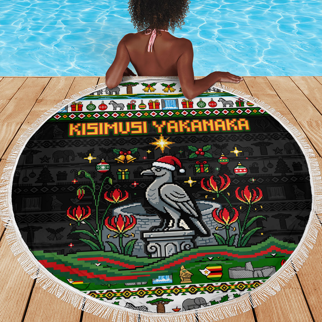 Zimbabwe Christmas Bird Elephant Beach Blanket Kisimusi Yakanaka - Bird Victoria Falls - Ugly Pixel Art