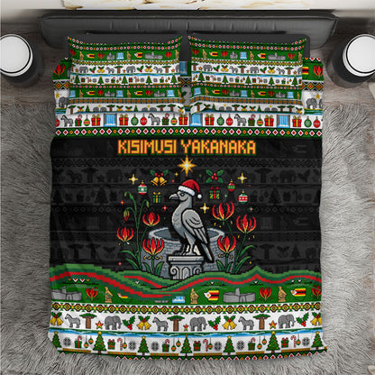 Zimbabwe Christmas Bird Elephant Bedding Set Kisimusi Yakanaka - Bird Victoria Falls - Ugly Pixel Art