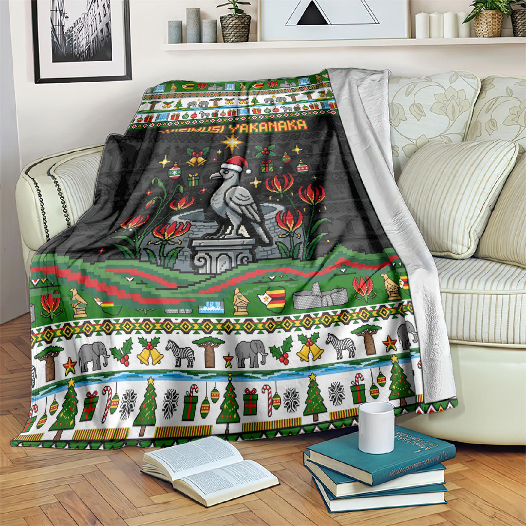 Zimbabwe Christmas Bird Elephant Blanket Kisimusi Yakanaka - Bird Victoria Falls - Ugly Pixel Art
