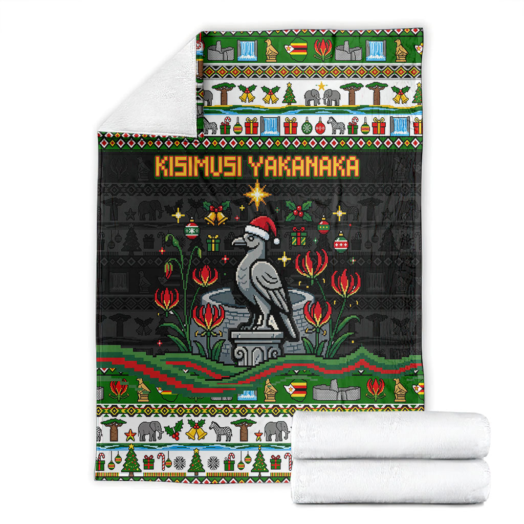 Zimbabwe Christmas Bird Elephant Blanket Kisimusi Yakanaka - Bird Victoria Falls - Ugly Pixel Art