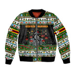 Zimbabwe Christmas Bird Elephant Bomber Jacket Kisimusi Yakanaka - Bird Victoria Falls - Ugly Pixel Art