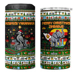 Zimbabwe Christmas Bird Elephant 4 in 1 Can Cooler Tumbler Kisimusi Yakanaka - Bird Victoria Falls - Ugly Pixel Art
