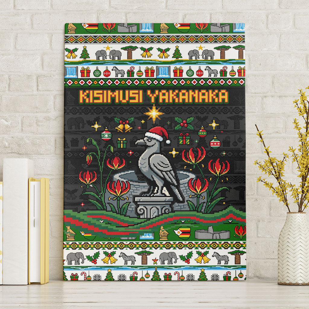 Zimbabwe Christmas Bird Elephant Canvas Wall Art Kisimusi Yakanaka - Bird Victoria Falls - Ugly Pixel Art