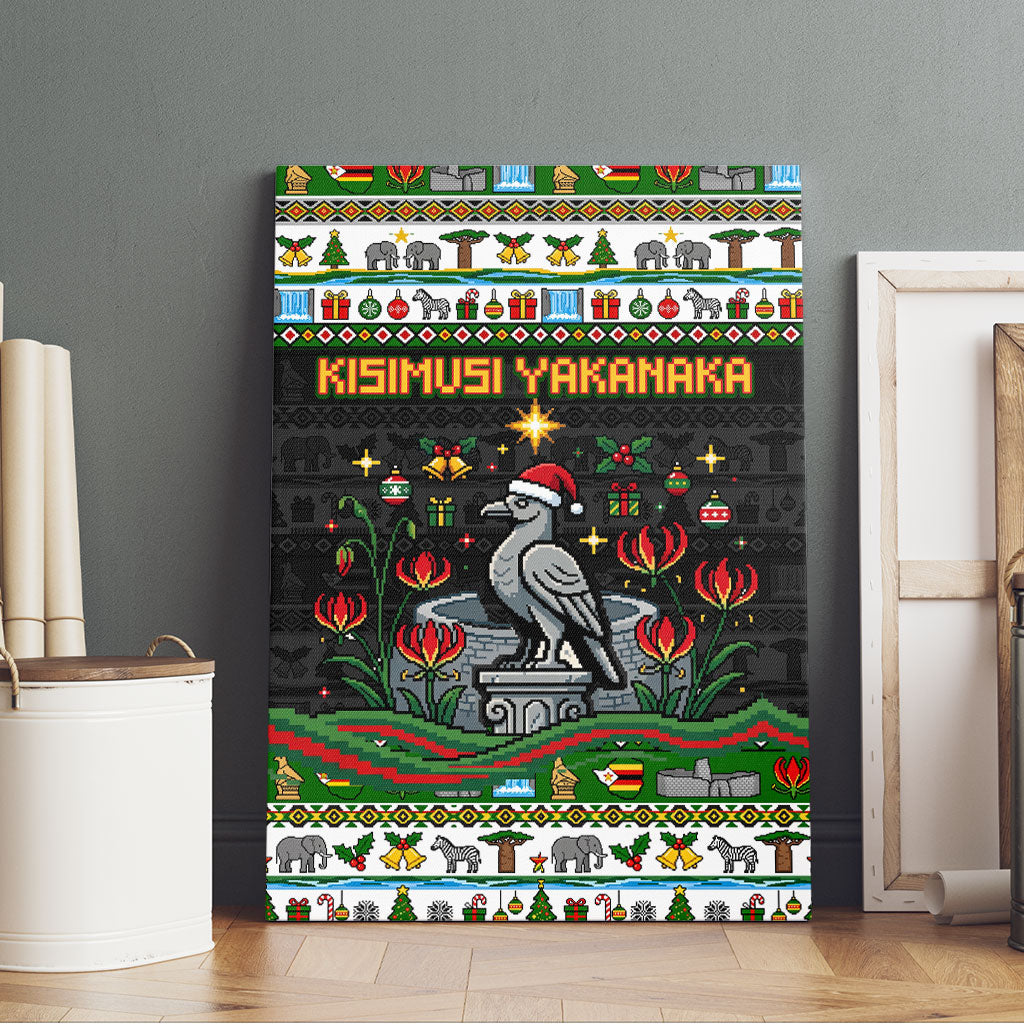 Zimbabwe Christmas Bird Elephant Canvas Wall Art Kisimusi Yakanaka - Bird Victoria Falls - Ugly Pixel Art