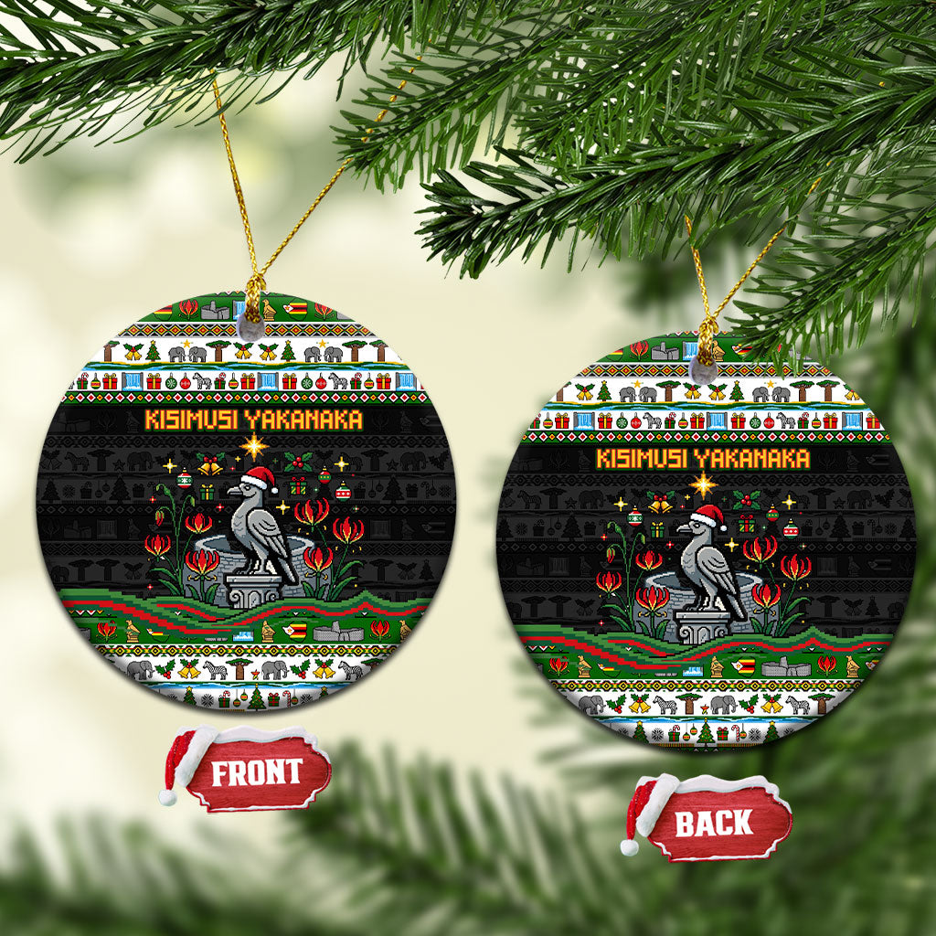Zimbabwe Christmas Bird Elephant Ceramic Ornament Kisimusi Yakanaka - Bird Victoria Falls - Ugly Pixel Art