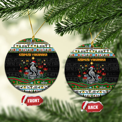 Zimbabwe Christmas Bird Elephant Ceramic Ornament Kisimusi Yakanaka - Bird Victoria Falls - Ugly Pixel Art