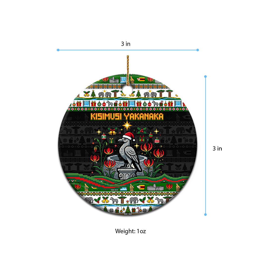 Zimbabwe Christmas Bird Elephant Ceramic Ornament Kisimusi Yakanaka - Bird Victoria Falls - Ugly Pixel Art