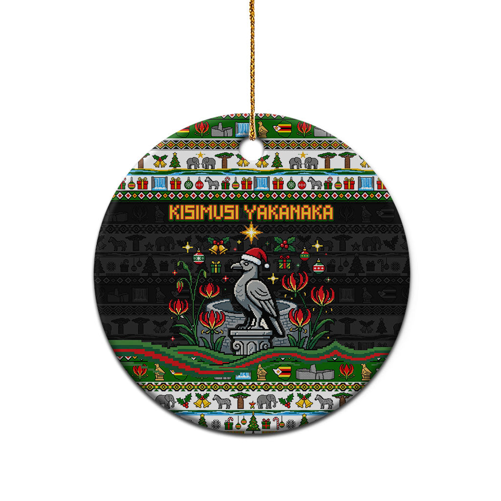 Zimbabwe Christmas Bird Elephant Ceramic Ornament Kisimusi Yakanaka - Bird Victoria Falls - Ugly Pixel Art