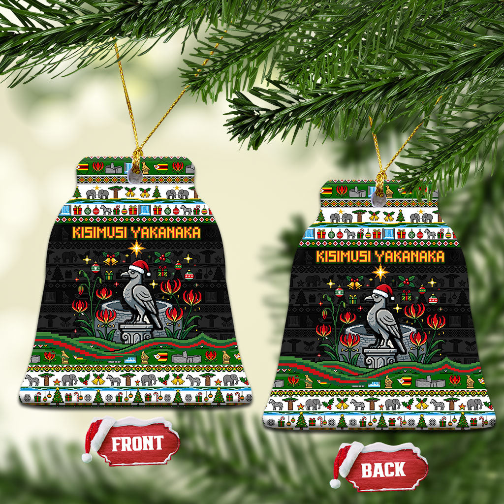Zimbabwe Christmas Bird Elephant Ceramic Ornament Kisimusi Yakanaka - Bird Victoria Falls - Ugly Pixel Art