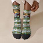 Zimbabwe Christmas Bird Elephant Crew Socks Kisimusi Yakanaka - Bird Victoria Falls - Ugly Pixel Art
