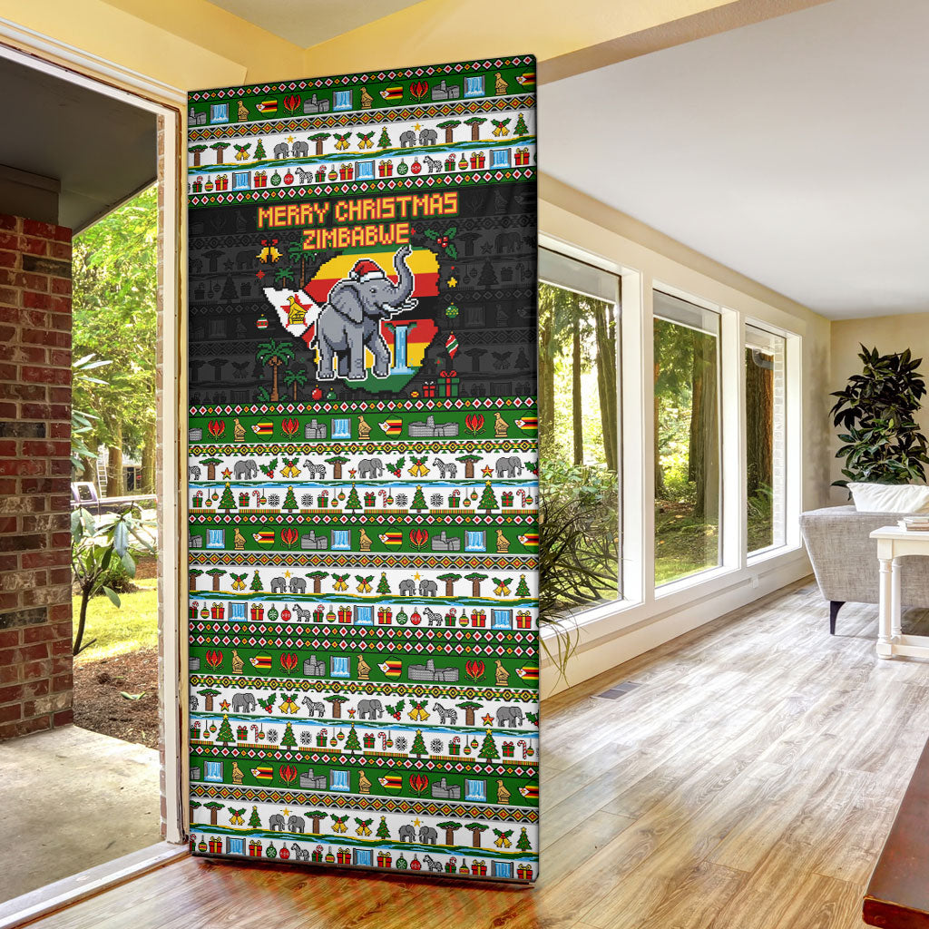 Zimbabwe Christmas Bird Elephant Door Cover Kisimusi Yakanaka - Bird Victoria Falls - Ugly Pixel Art