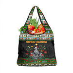 Zimbabwe Christmas Bird Elephant Grocery Bag Kisimusi Yakanaka - Bird Victoria Falls - Ugly Pixel Art