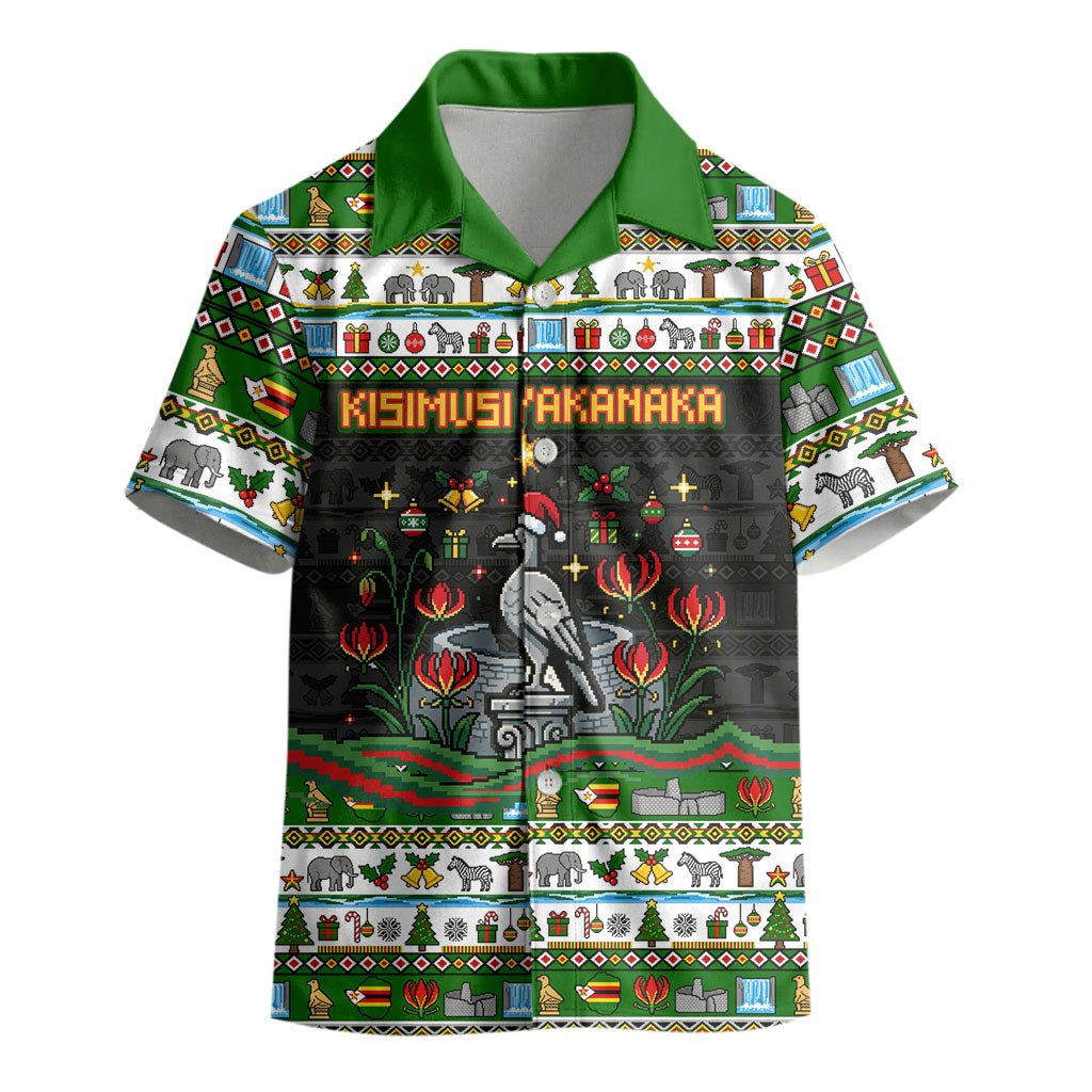 Zimbabwe Christmas Bird Elephant Kid Hawaiian Shirt Kisimusi Yakanaka ...